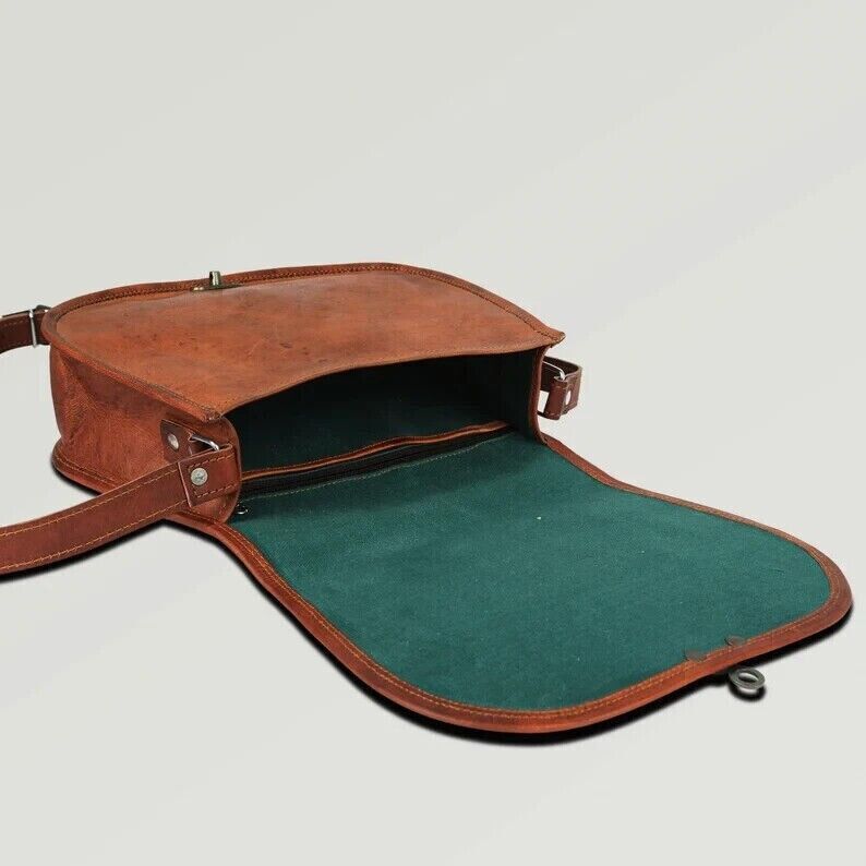 Винтажная женская сумка через плечо из натуральной козьей кожи с замком 9 дюймов 9 x 7 — фото 3