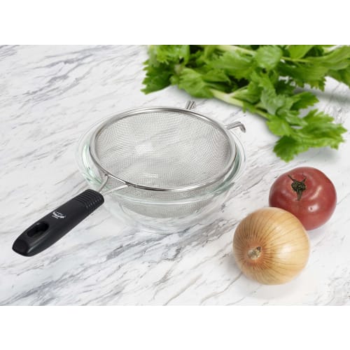 Suncraft Melianti MA-31 Stainless Steel Strainer with Handle, Medium, 15cm, All-Purpose Strainer, Made in Japan, Black