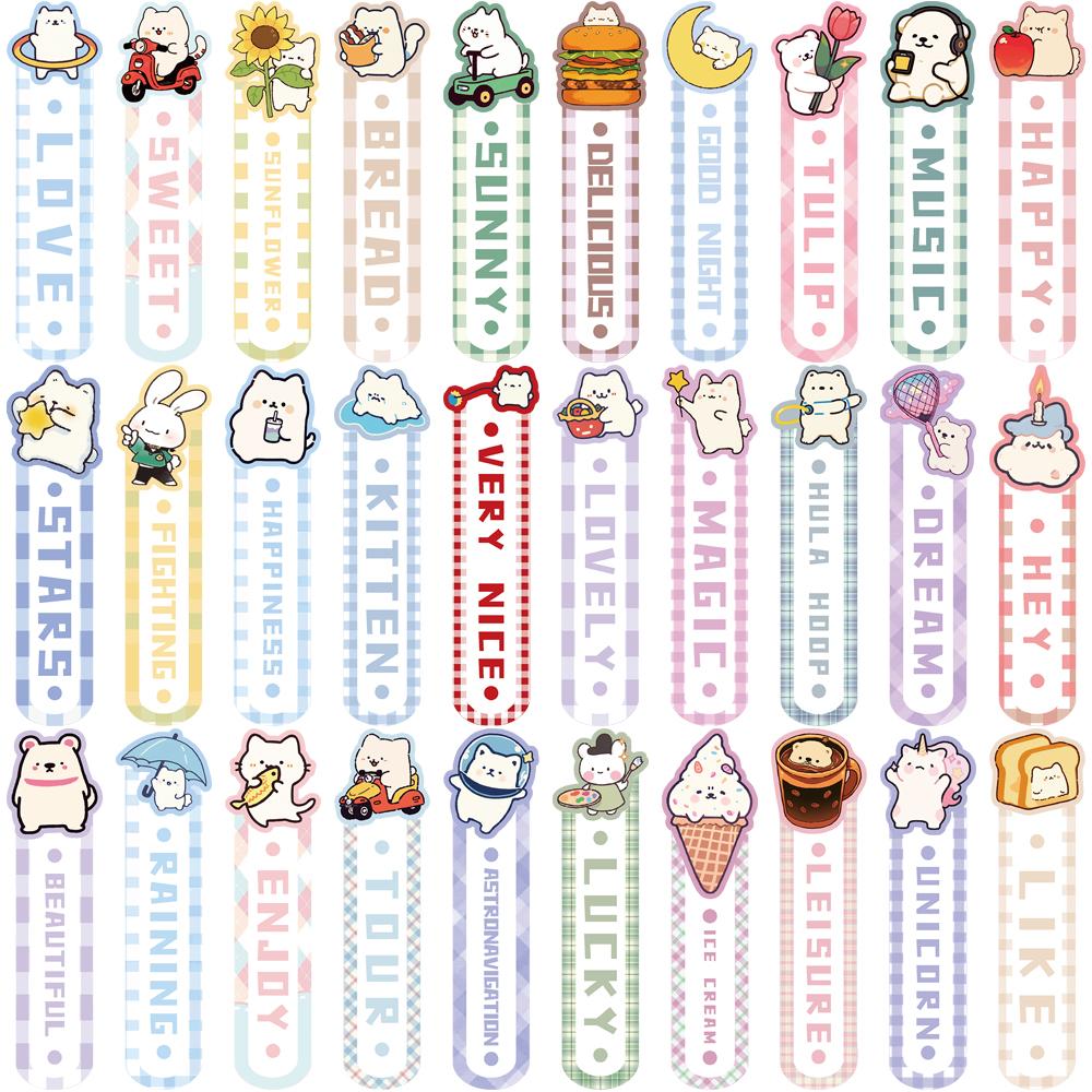 

30 шт. Милые инопланетные закладки для страниц, закладки для книг, мультяшная печать, зажим для блокнота с аннотациями, креативные, уникальные, прочные, подарки, аксессуары