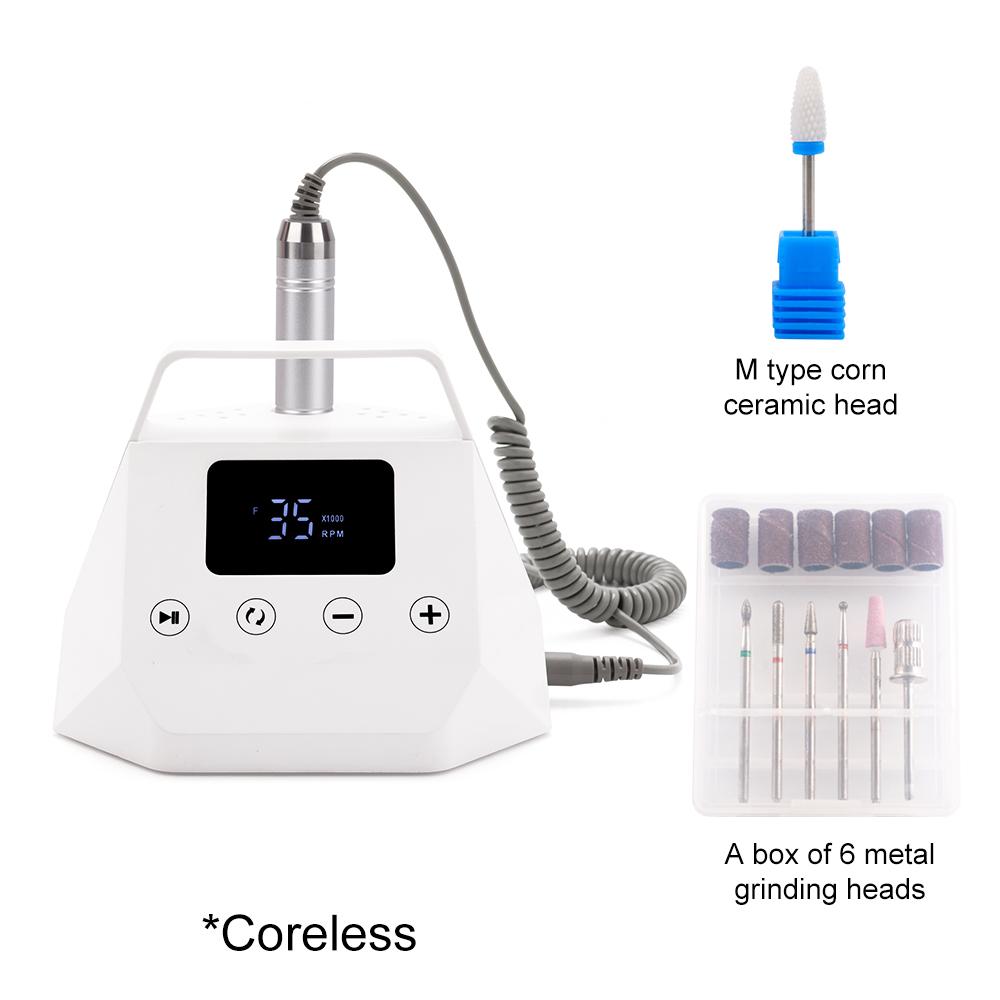 

BEPAN Coreless 35000RPM Portable Stand Desktop Nail Drill Bit Set Machine Drilling Manicure Pedicure Nail Polisher 65w Power US срібний