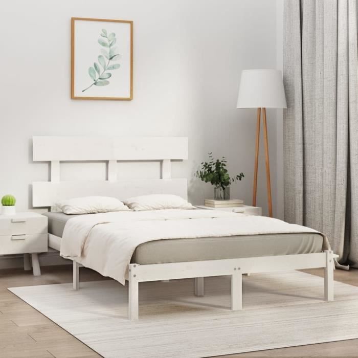 VidaXL Bed Frames White Solid Wood 180x200 Cm Super King 3104689