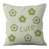 Small Clear Green Geometric Flower Print Pillowcase Short Velvet Cushion Living Room Sofa Pillowcase