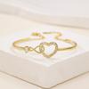 Zircon Heart Hollow Out Bracelet For Women Simple Versatile Fashion Bracelet Temperament Light Luxury Bracelet Gift