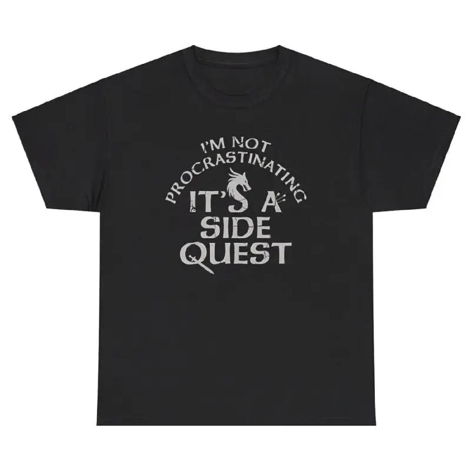 I m Not Procrastinating It s A Side Quest TShirt Funny Excuse Quote Gag Gift Tee S разноцветный
