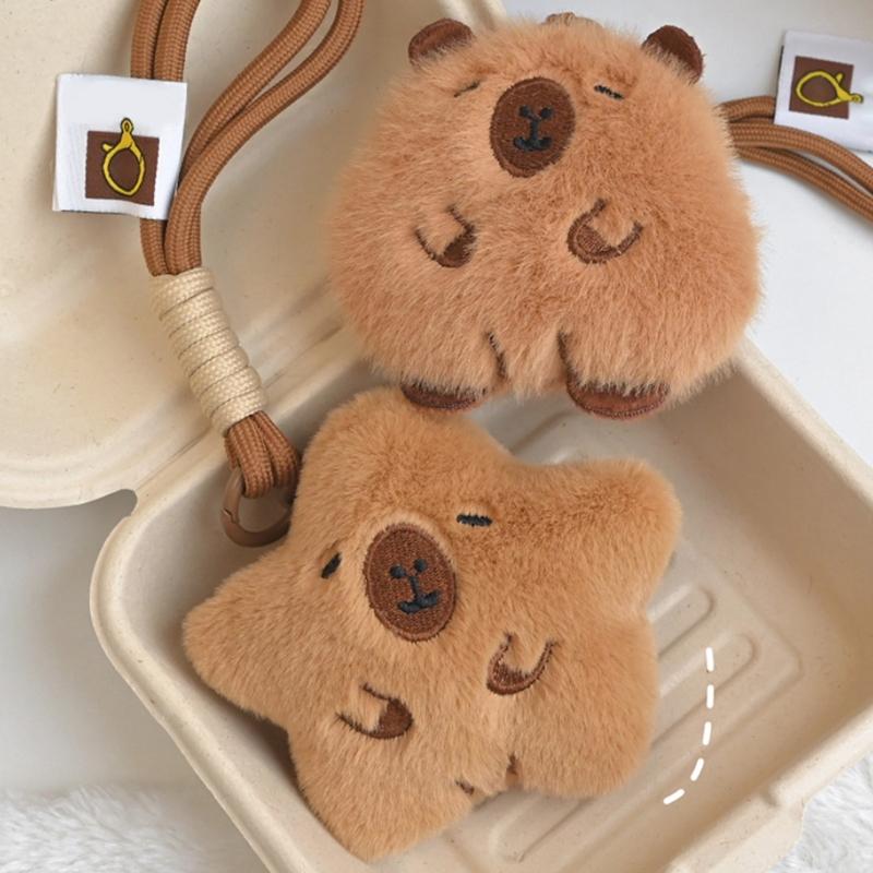 Plush Pufferfish Keychain Pendant with Lanyard Cartoon Animal Bag Charm Keyring Decoration Accessories for Women Girl