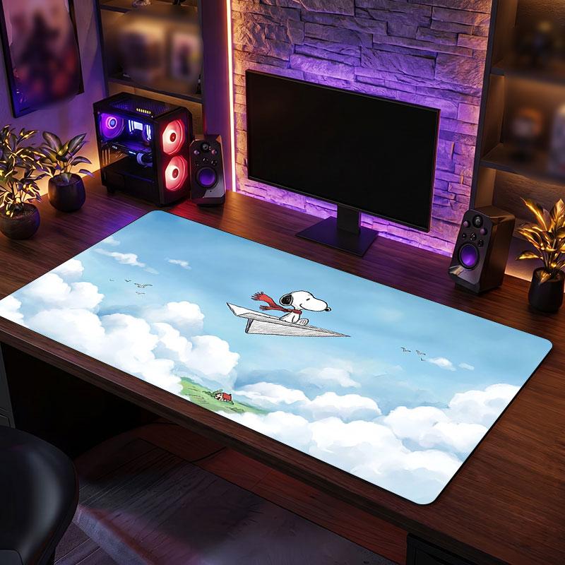 Big Mouse PadSnoopy Peanuts Extended Soft Desk Mat Gaming Office Computer Table Decor Mat