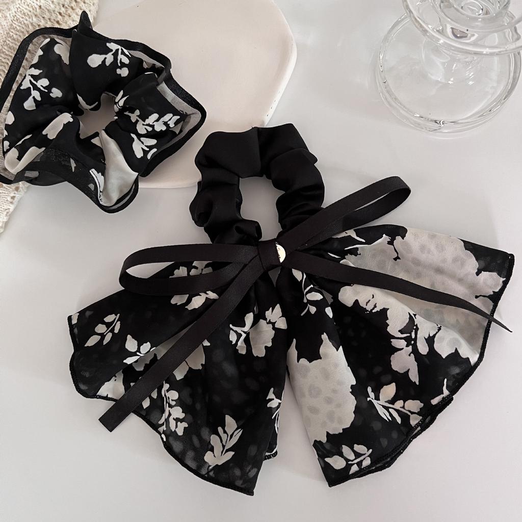 Flower Ribbon Headrope French Elegant Bow Bow Large Bow Hair Loop Retro High Grade Headrope Hair Accessories