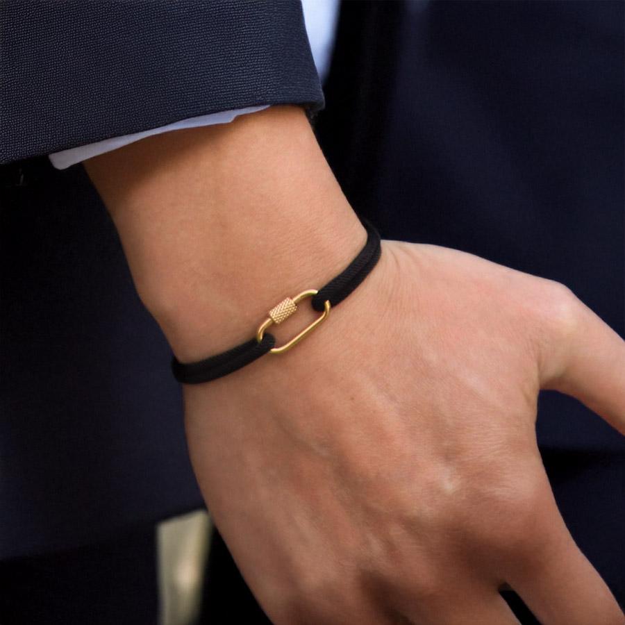 

Fashion Men String Bracelet Gold Color Stainless Steel Mountaineering Buckle Outdoor Rescue Cord Chain Braslet Pulseria Hombre Adjustable чёрный