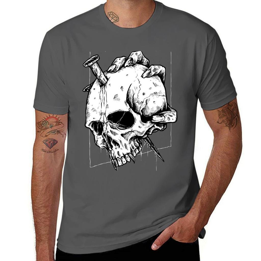 Skull Metal Nail Tshirt Comfort Stretch Tee Shirt Tshirt