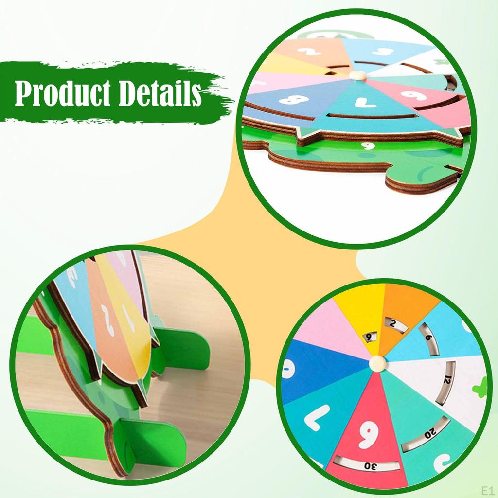 99 Multiplication Table Wooden Turntable Math Educational Toy Cute Frog Shaped Wood for
