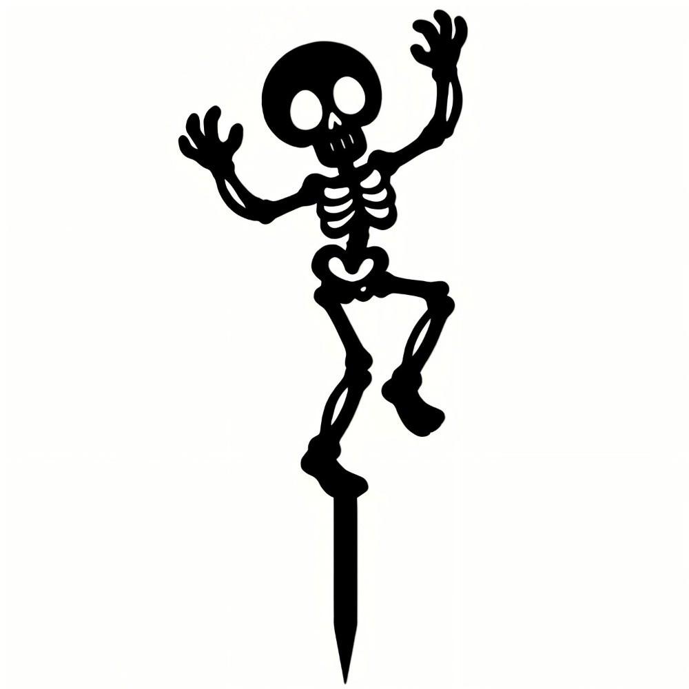 Dancing Skeleton Garden Stake Decorations Skull Humorous Art Stakes Garden Entry