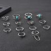 New European and American Bohemian Style Turquoise Ring with Unique Butterfly, Bee, and Floral Designs14Women's set