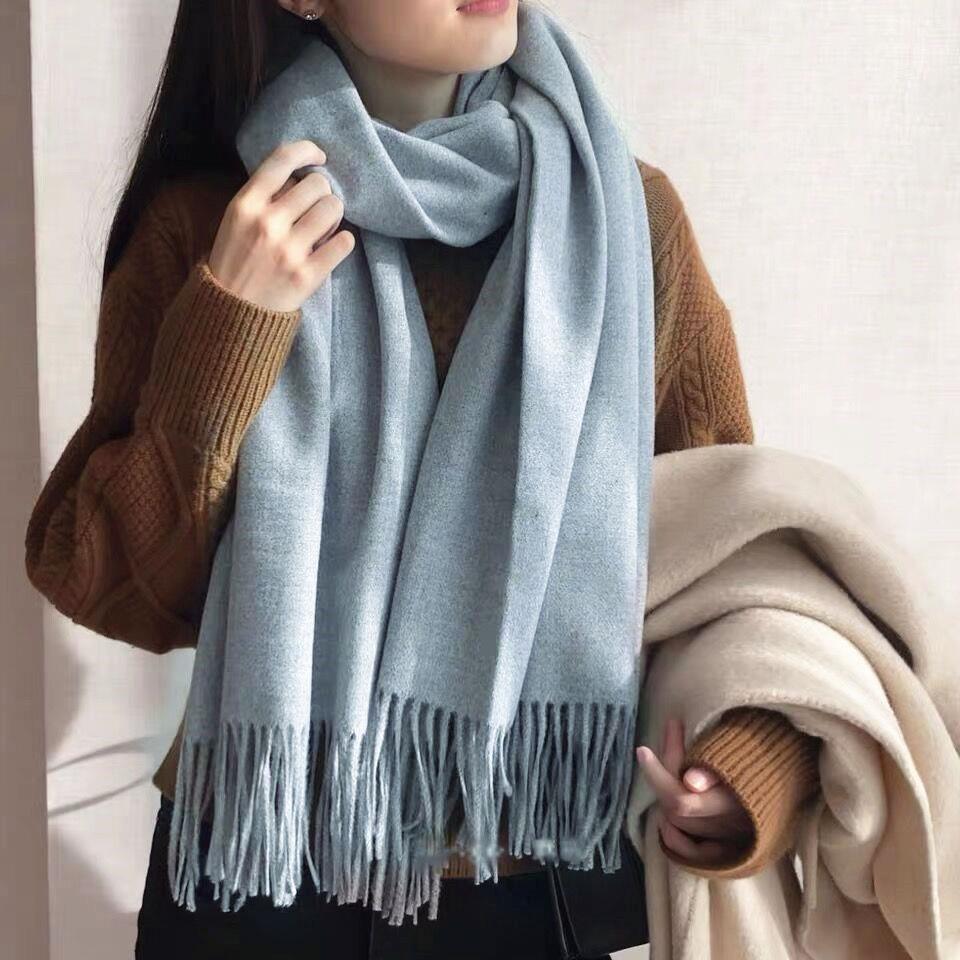 Women's Faux Cashmere Warm Scarf - Autumn/Winter Solid Color Korean Style Shawl