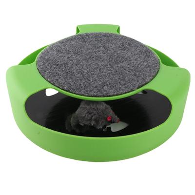 Juguete Interactivo para Gatos con Movimiento de Ratón, Diversión Puzzle Rotatorio, Juguetes de Persecución de Ratón para Gatos con Almohadilla Rascadora para Gatos y Gatitos
