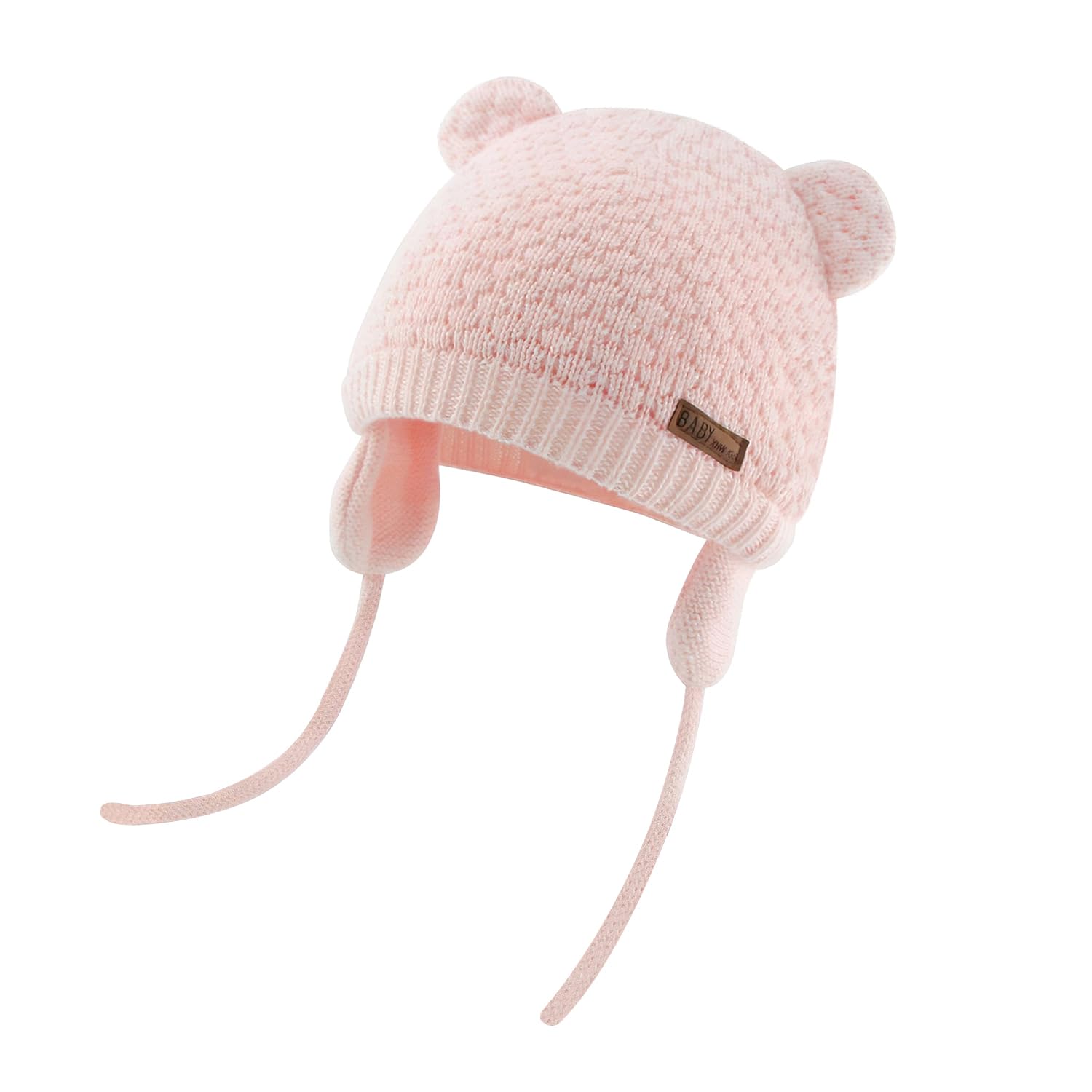 

Duoyeree Baby Newborn Baby Kids Knit Cap with Earflaps and Bear Ears for Cold and Windproof Cute Baby Knit Cap for Boys and Bonnet Hat, Protection,