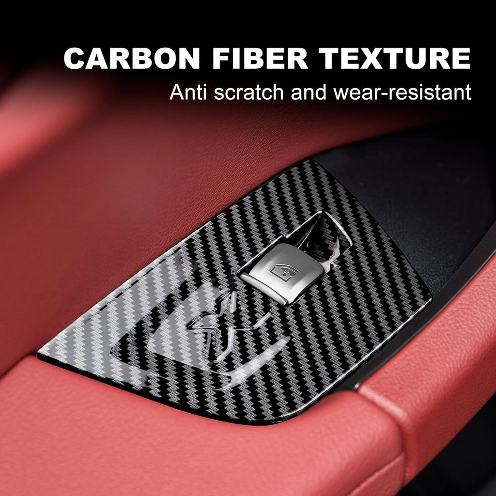 For BMW X3 X4 G01 G02 2018-2023 Window Switch Panel Cover, BMW 3/4 Series Accessories Carbon Fiber Pattern Door Control Button Panel Interior Trim