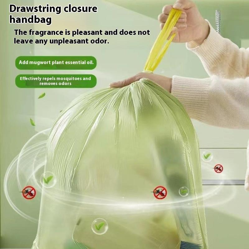 Bolsa de Basura con Cordón Sin Lágrimas Almacenamiento Cocina Baño Bolsa de Limpieza de Basura Bolsa de Basura de Ajenjo Antimosquitos y Antiolor