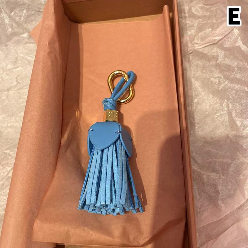 Flower Leather Bags Charm Ornaments Cowhide Flower Decorative Hanging Tassels Car Handbag