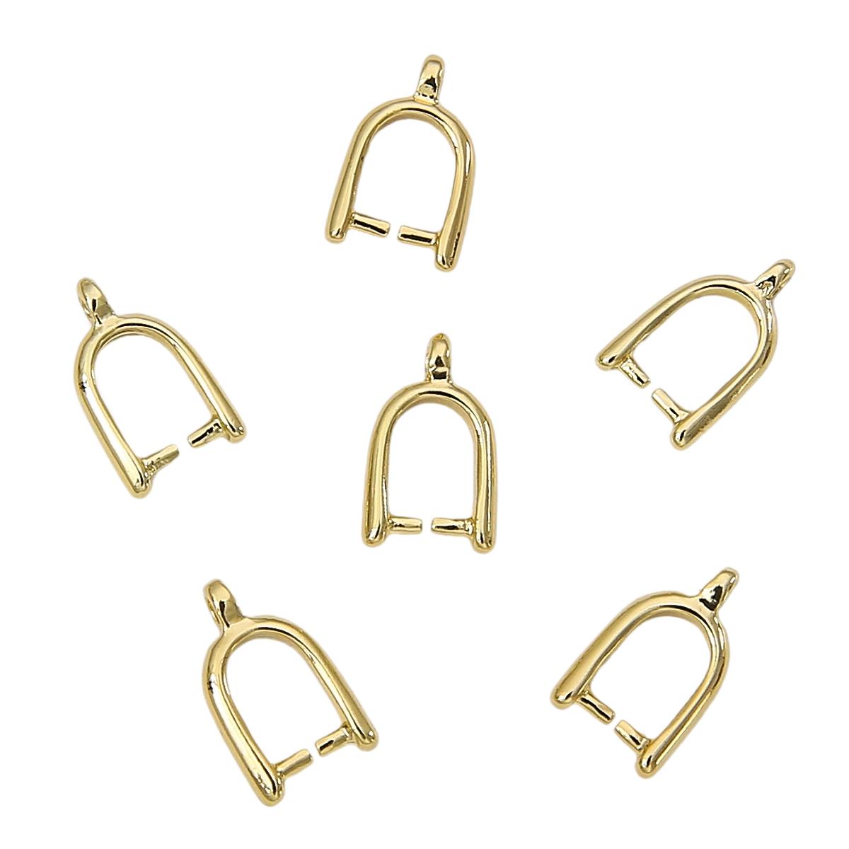 

10 шт., медная прямая подвесная U-образная пряжка-зажим для изготовления ювелирных изделий своими руками, аксессуары для рукоделия 6x10mm