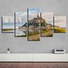 5 Panel Castle Building Canvas Framework Wall Art Poster Home Decoration Modern Living Room HD Print Painting Modular Pictures