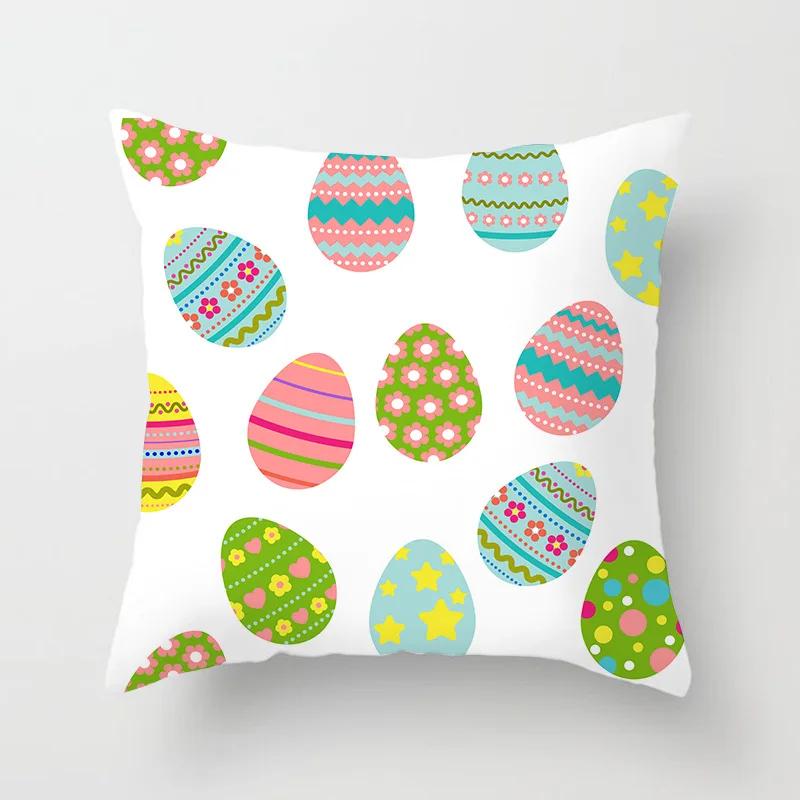 Home Decoration Happy Easter Printing Polyester Pillow Pillow Set Is Suitable for Bedroom Living Room Funda De Almohada