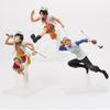Exquisite One Piece Luffy Ace Sabo Figure Set Dream Navy Running Brothers Pvc Toy