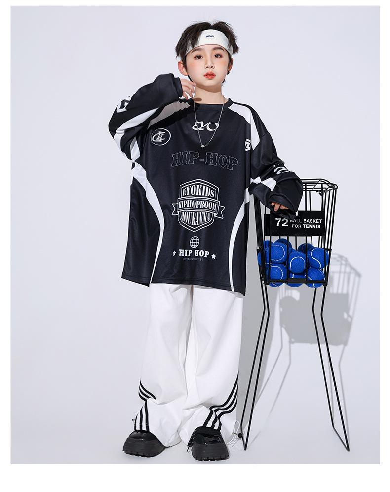Korean Hip-Hop Quick-Dry Dance T-Shirt and Pants Set for Boys and Girls
