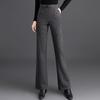 Women's High-Waisted Herringbone Slim-Fit Flare Suit Pants