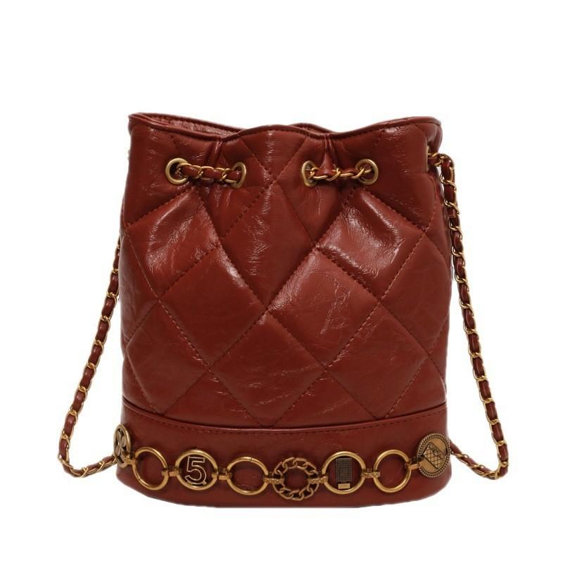 Stylish 2023 New Autumn Winter Small Fragrance Chain Bucket Bag For Women