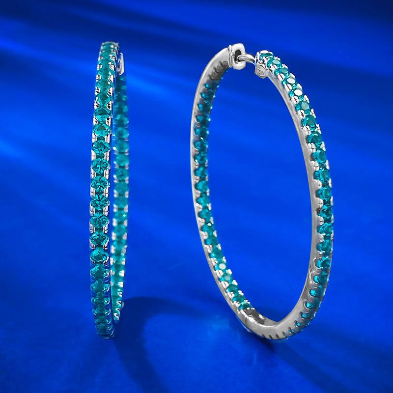 

Xiancan Jewelry 2024 Серьги-кольца из серебра S925 с бриллиантами с высоким содержанием углерода, простые каффы, универсальный трансграничный стиль S925 Silver