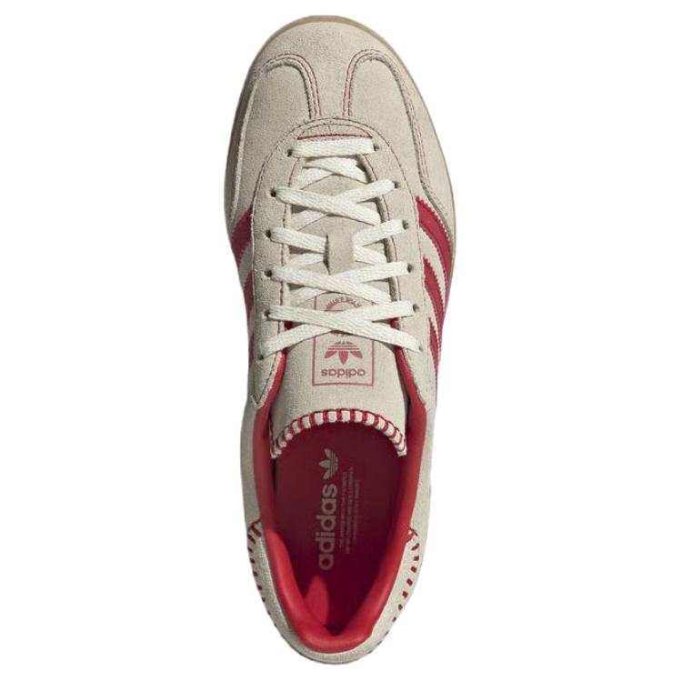 Adidas Originals Gazelle Abrasion Resistant Low top Skateboard Shoes Women's Beige Red JS1402
