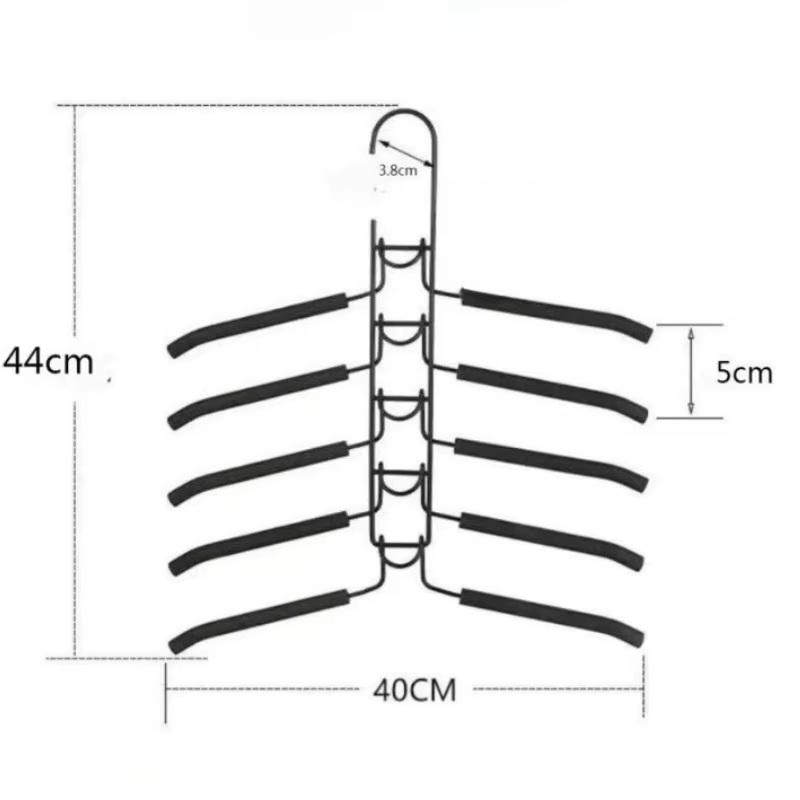 1Pc Heavy-Duty Space-Saving Clothes Hanger - Multi-Layer Metal Garment Organizer With Non-Slip Foam Pads, Sturdy Closet Hanger