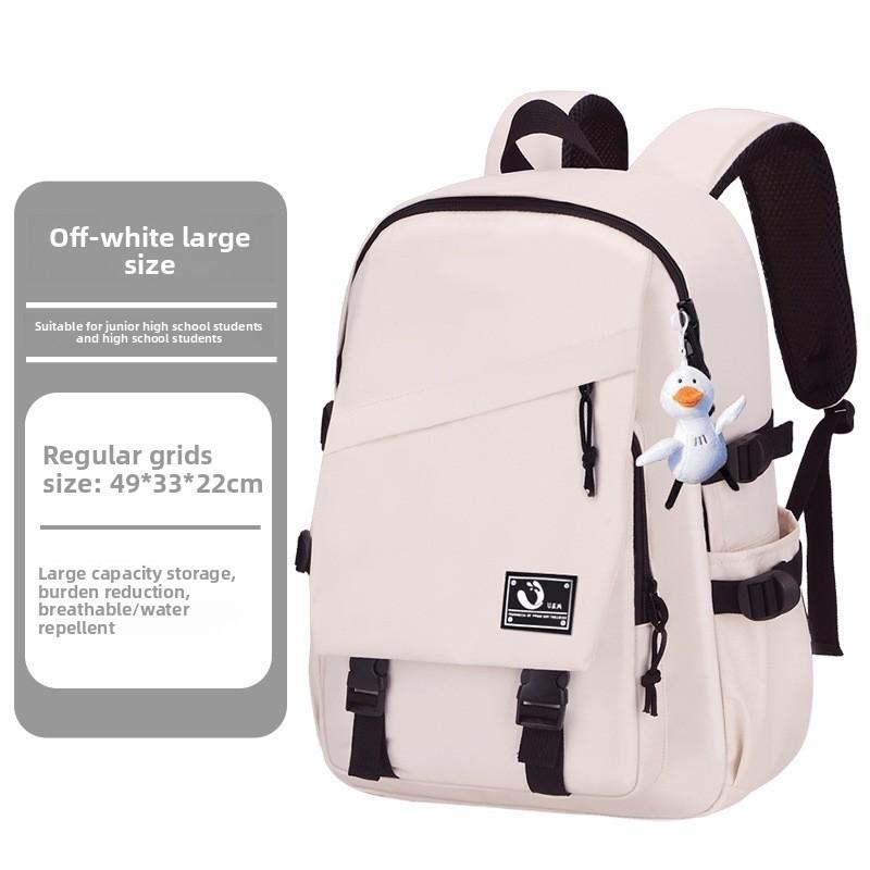 Large Capacity Solid Color Student Backpack With Anti Wear And Waterproof Technology For University And School