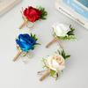 Hochzeit Luxus Künstliche Rose Brustblume Anstecknadel Bräutigam Trauzeuge Brosche High-End Boutonniere Waldthema Bankettkleid Accessoire