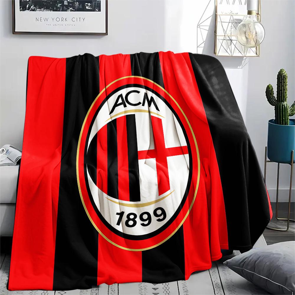 AC Milan Print Flannel Blanket, High Quality Comfortable for All Seasons, Home Decor, Warmth and Comfort, Perfect for Christmas Gifts