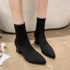 Fashion Women Ankle Boots Pointed Elastic Socks Boots Fashion High Heels 2025 Autumn/Winter Fashion Booties Lady Shoes New Thick Heeled