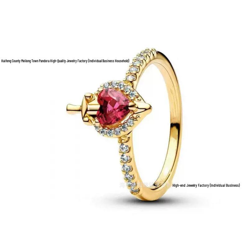 Inele pentru Cuplu Pandora Coroană de Aur Inimă Argint Sterling S925 Cadou de Crăciun