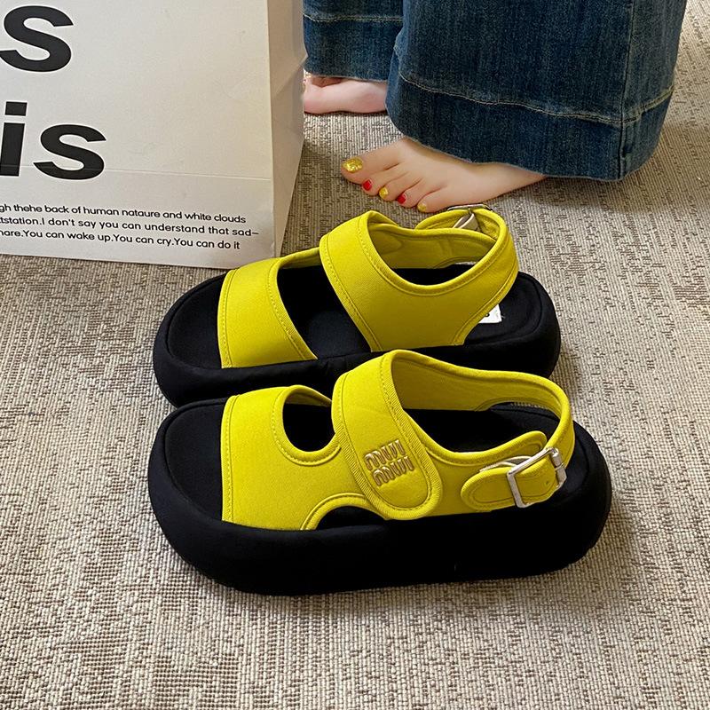 

This year s popular Velcro platform sandals women s wear 2025 new summer lightweight with skirt sandals 40 жёлтый