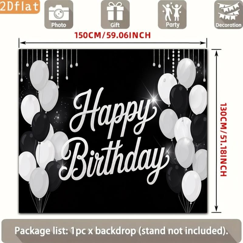 One 2D flat birthday celebration banner poster with a polyester background fabric.PMJ