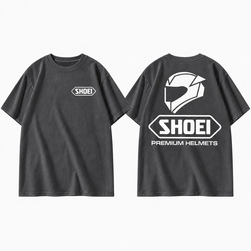 Unisexs Unisexs Rundhals T-Shirt Shoei Premium Helme Rennlogo Kurzarm Vintage Motorrad Streetwear Lässiges T-Shirt