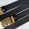 New Men's Embossed Dragon Head Genuine Leather Belt with Automatic Buckle