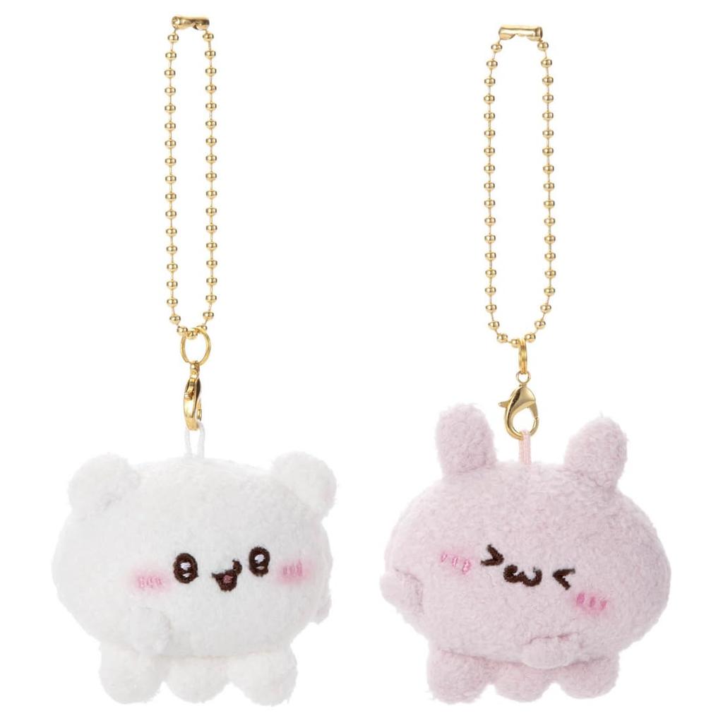 Lovey's Nakayoshi Ball Chain Mascot Sumoppi and Pyonchi Plush Toy Width Approx. 12cm