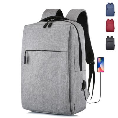 Simple Backpack Usb Charging Men'S Computer Bag, Large Capacity Casual Business Laptop Backpack