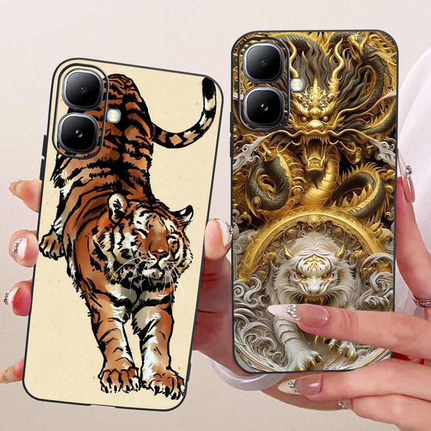 For Infinix Smart 20 4G X6840 Smart20 Phone Case Soft Black Silicone Cover Butterfly Dragon Cat Floral Painting Bumper Funda