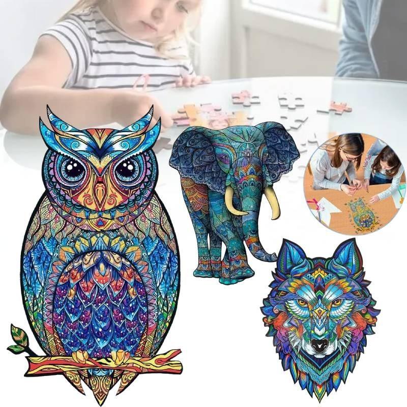 Unique Adult Wooden Puzzle With Intricate Animal Shapes Perfect For Stress Relief