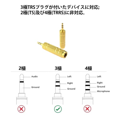 6.35mm To 3.5mm Adapter (2-Pack) Stereo Standard Plug To Stereo Mini Plug, Gold-Plated, for Headphones, Microphones, Instruments, and More