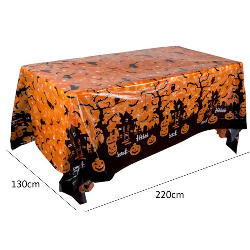 Halloween Decoration Tablecloth,Disposable Pumpkin Spider Web Bat Plastic Table Cover,Halloween Party Home Table Decor