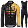 Mens Long Sleeve Cycling Jersey Bib Shorts Set Breathable Quick Dry Road Bike Apparel