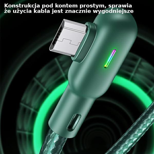 USAMS MicroUSB Cable 2A 1.2m Angled U57 Green/green SJ458USB02 (US-SJ458)