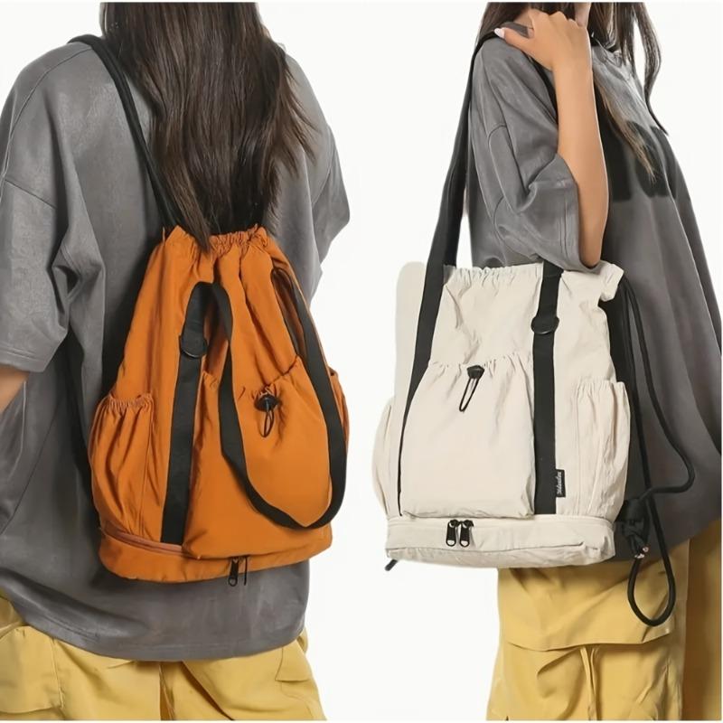 Unisex Rucksack mit verstellbarem Kordelzugverschluss, Leichte Sport-Reisebeutel, Handwäsche Trockenreinigung, Rucksack für Reisen